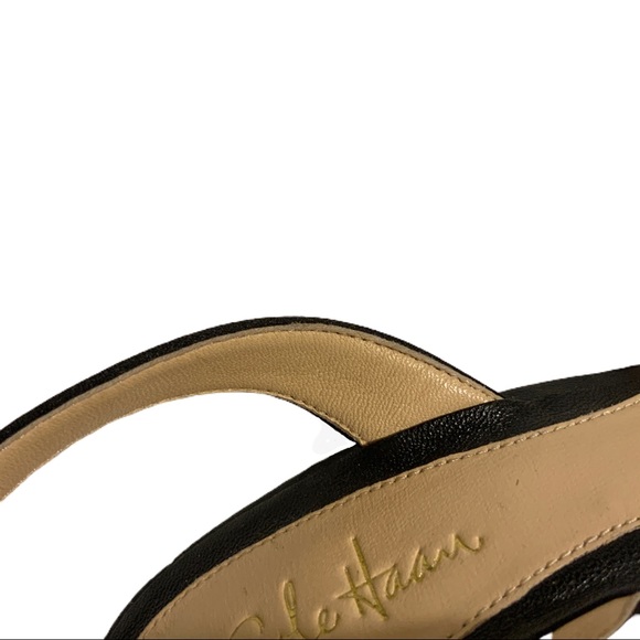 Cole Haan Black satin sling back peep-toe heels 9B - Picture 12 of 13